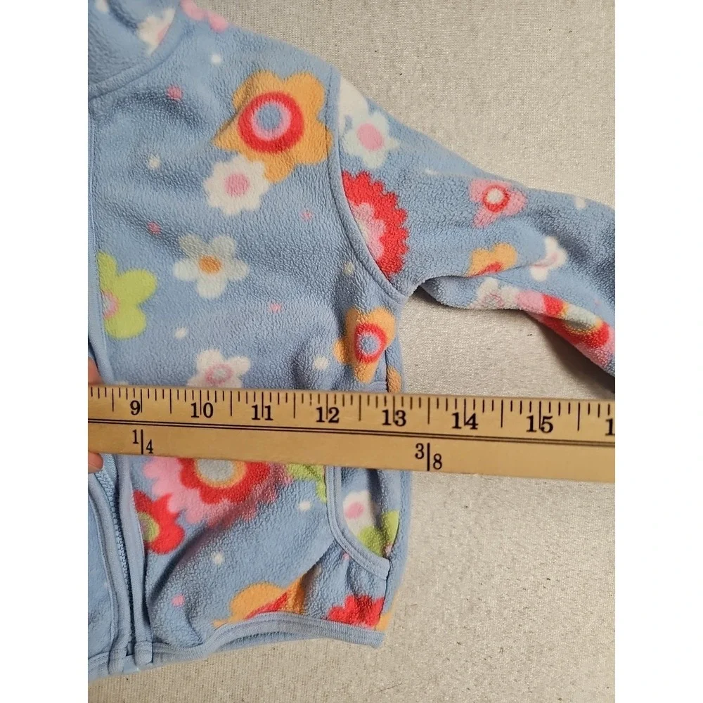 Gymboree Snow Blossom Flower Fleece Jacket Girls sz 4 Zip Hooded